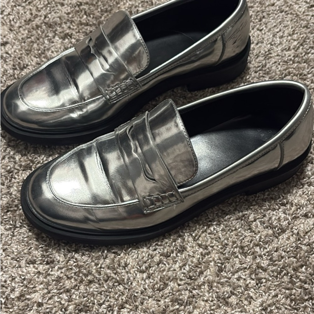 Women's Silver Loafers